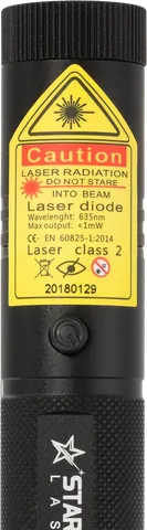 Starlight R1 Pro – primo piano dell’etichetta di avvertenza con la classe laser